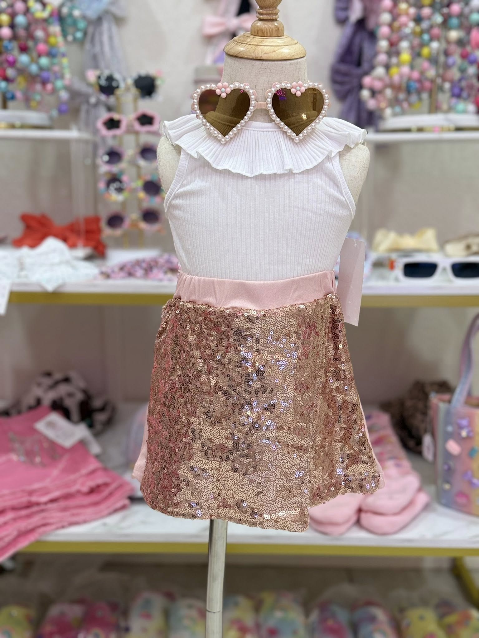 Sequin Rose Gold Skort